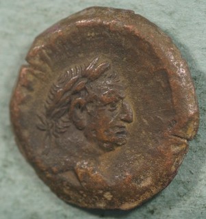 Roman Provincial ae25 Bronze Diobol Coin of Vespasian ISIS @5432