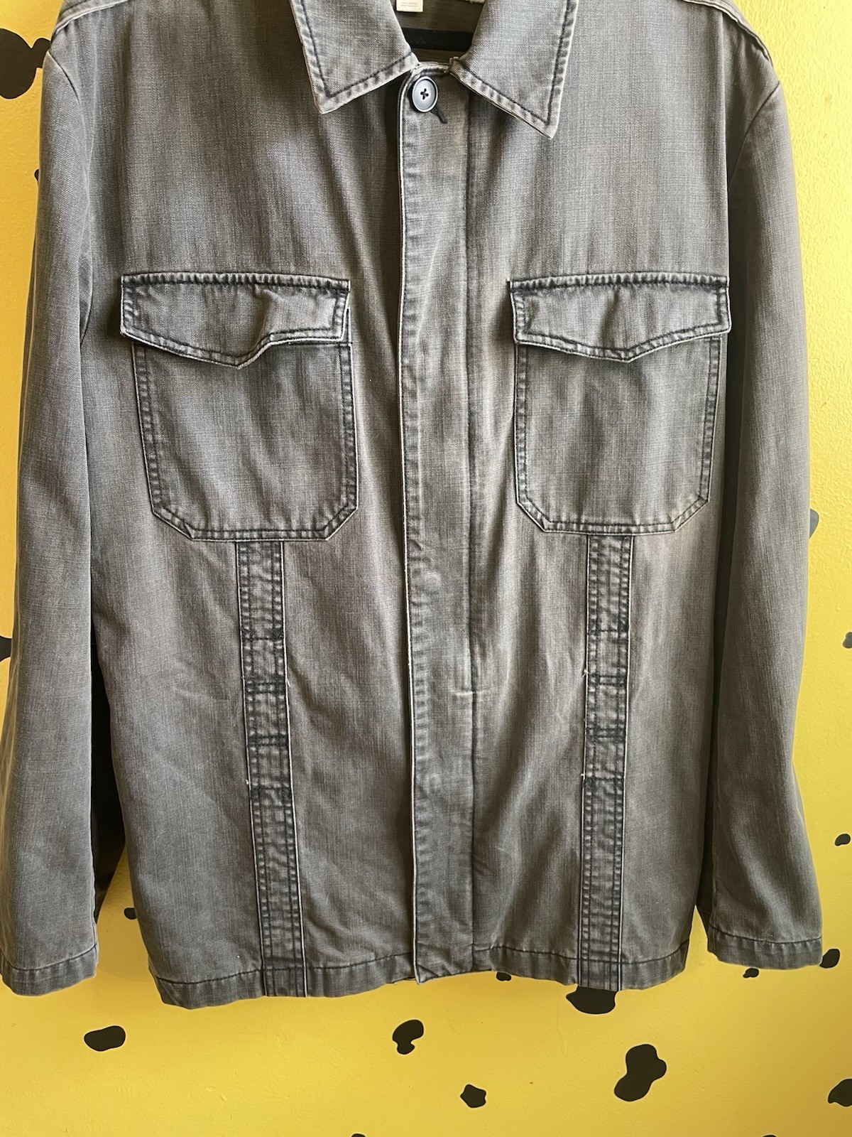 Express Gray Field Jacket Camo Lined Utility Mili… - image 4