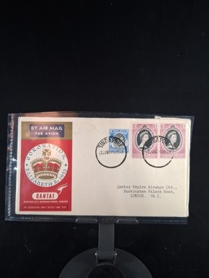 1953 CORONATION OF QUEEN ELIZABETH 2ND F.D.C MALAYA SINGAPORE QUANTAS