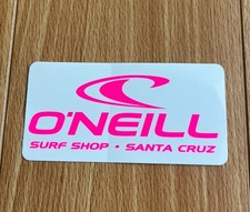 Vintage Oniell Santa Cruz Surf Shop CA Sticker Decal Pink 
