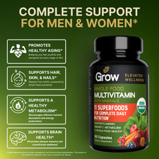 Whole Food Multivitamin for Men - Natural Multi Vitamins Minerals Organic 90ct