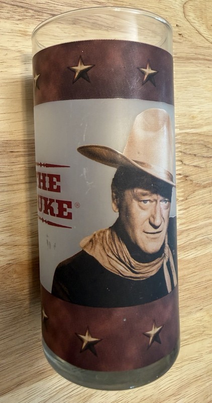 John Wayne collectible glass manufactured by Vandor.