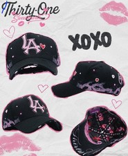 Thirty One xoxo LA, Cap Black Pink Valentine's Sweethearts