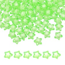 250pcs Acrylic Star Beads, 11mm Star-Shaped Pony Loose Spacer Beads, Light Green