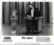 1990 Press Photo Bob Saget and Mary Kate Olsen on Television's 