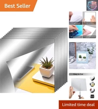 Smooth Surface 10-Piece 6x6 Inch Non-Glass Mirror Stickers for Stylish Décor