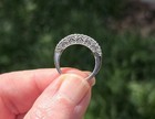 Diamond Wedding or Stack Band Sterling Silver 925 Vintage Milgrain Sz 7 — photo 1