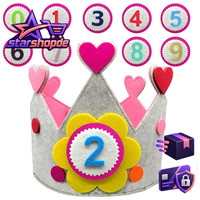 Geburtstagskrone Filz Stoff Mit Zahlen Happy Birthday Girlande Kinder Deko