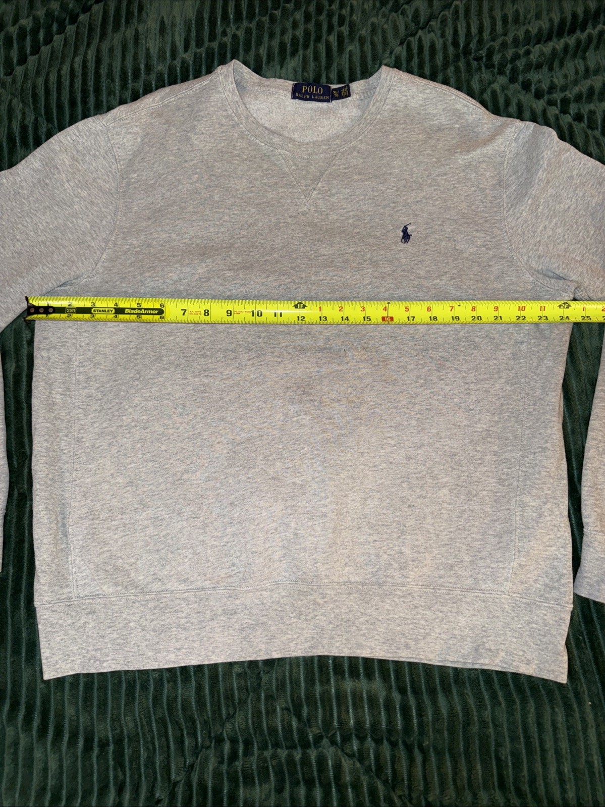 POLO Ralph Lauren Classic Solid Gray Stitched Log… - image 5