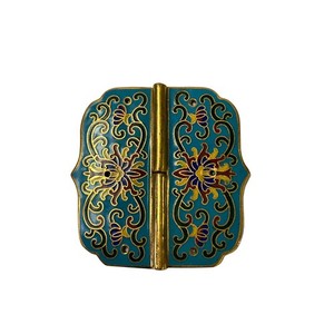 2 Sets Turquoise Enamel Cloisonne Butterfly Hinges Metal Decor Plaque Art GB351