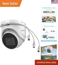 High-Definition 5MP Turret Surveillance Camera - 100ft Night Vision  Metal