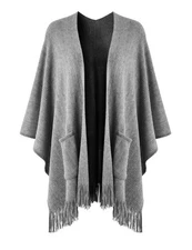 Shawl Wraps for Women Cozy Lightweight Poncho Cape with Pockets Warm for Fall...