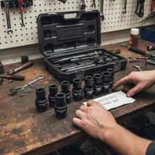 Professional 12-inch 6 Point Metric Impact Socket Set - 15 Piece Chrome Moly