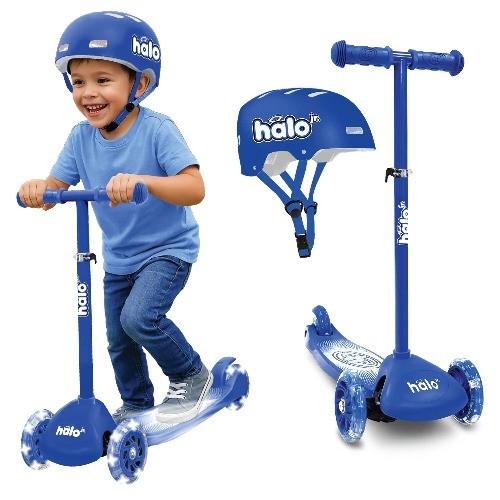 HALO Rise Above Jr 3 Wheel Toddler Scooter and Helmet Set - 