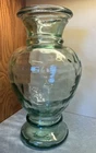 Vintage MCM 100% Recycled Glass Green 16" Tall Vase, Thick & Heavy, 7"Rim, 9"W