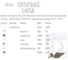 Lizzie Kate ENCOURAGE LAUGH Double Flip  2 Cross Stitch Charts/Leaflet w/ Charms — photo 2