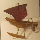 Vintage Miniature Handcrafted OUTRIGGER SAILING BOAT from SRI LANKA!! — photo 1