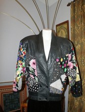 Avanti Multicoloured Leather Vintage Jacket Size S!