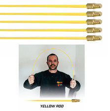 Super Rod 5 x 1m Yellow Flexible Replacement Route & Retrieve Cable Rods, CR-YX5