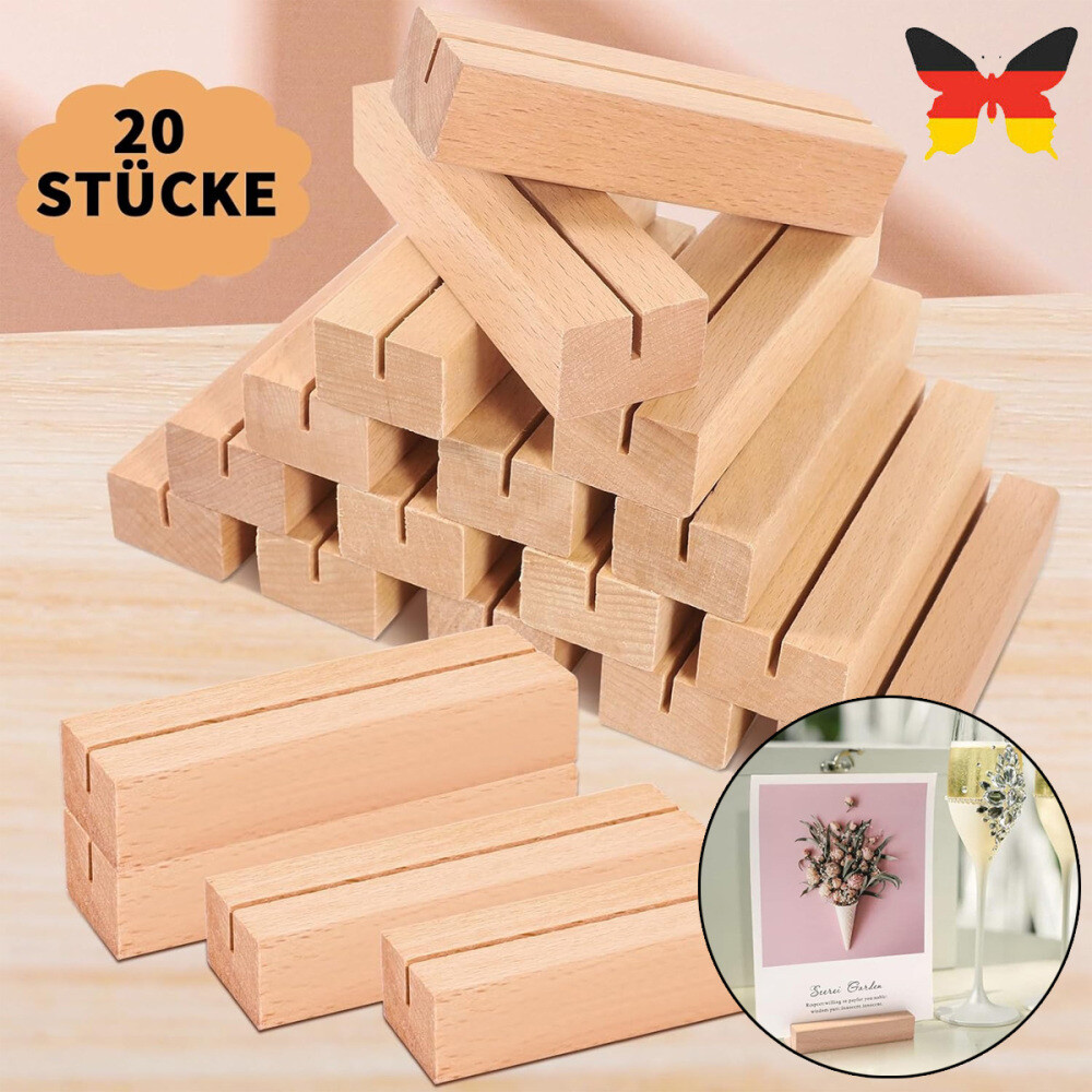 Holz Platzkartenhalter Kartenhalter Fotohalter Holzkarten Postkarten Aufsteller