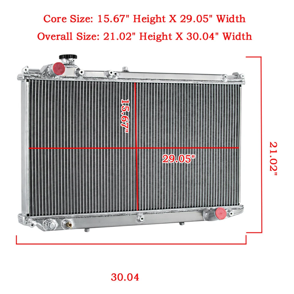 3 Row Radiator For 1991-97,1993 LEXUS GS300/TOYOTA ARISTO JZS147 2JZ-GE 3.0L Foto 3 de 4