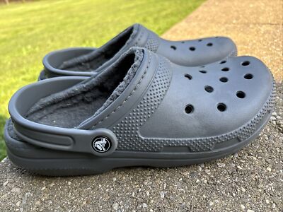 Classic Fleece Lined Clog Crocs Dual Comfort Unisex Black 