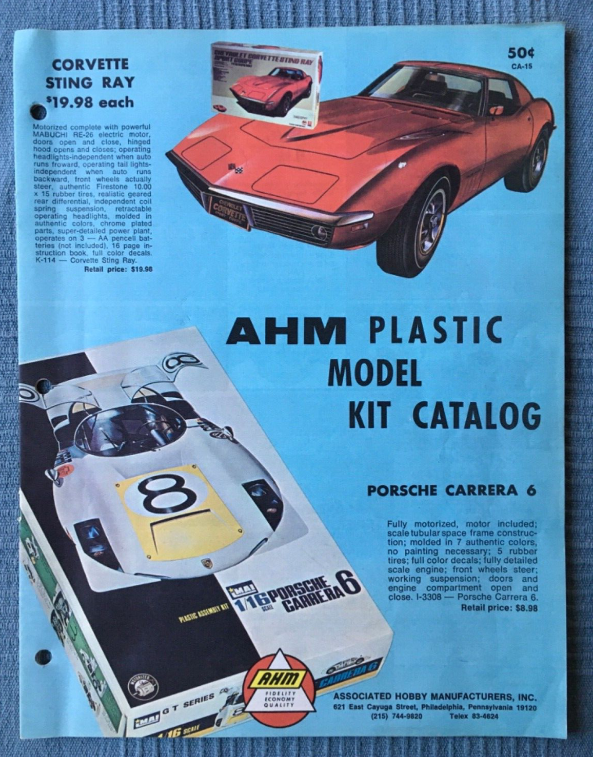 1970’s AHM Hobby Model Kits Advertising Brochure Porsche Strate-a-way ...