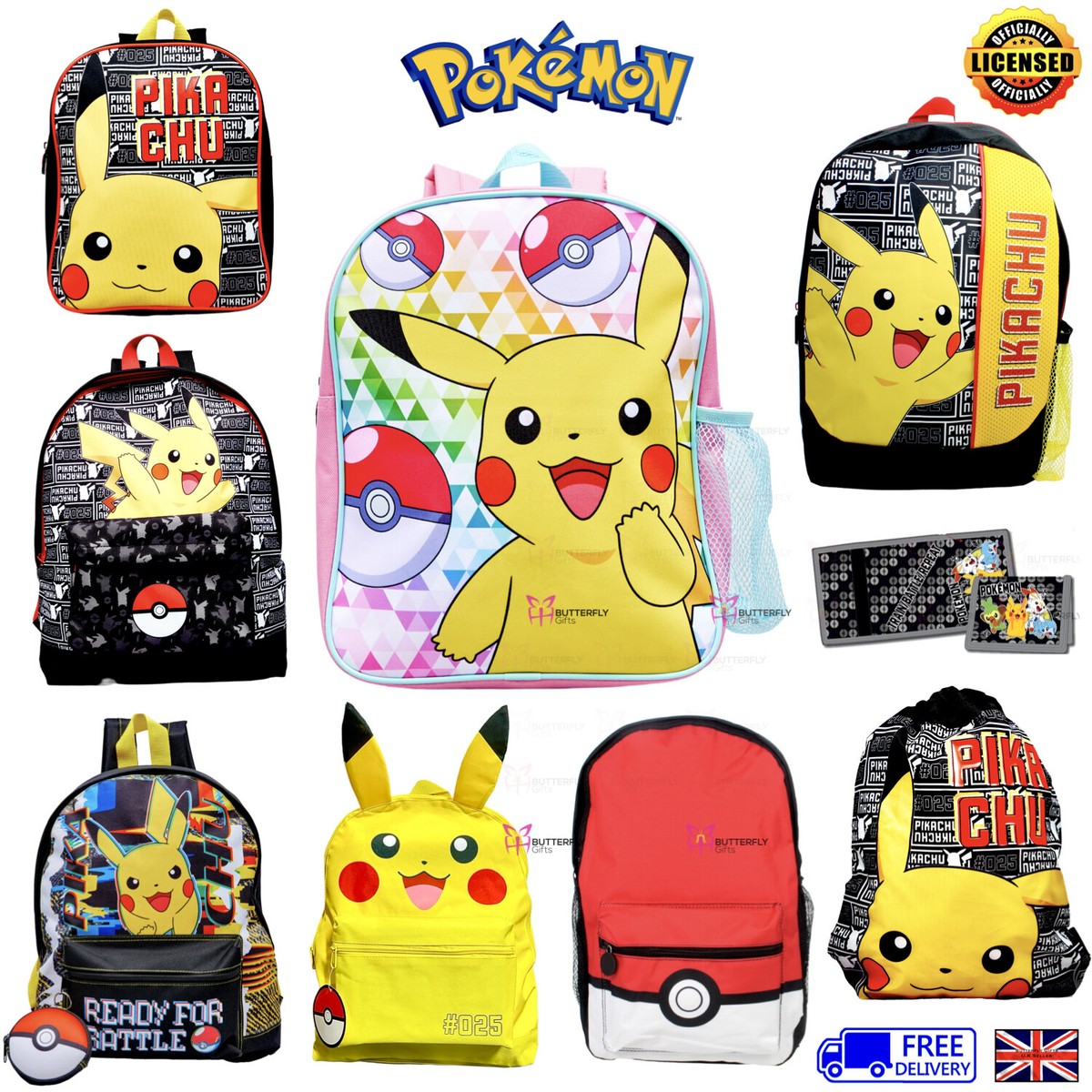 Official Pokemon Backpack Pikachu Ready For Battle Kids Boys Girls School  Bags