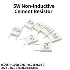 10Pcs/Lot 5W 5% Non-inductive Ceramic Cement Resistor 0.005R~100R