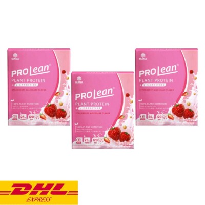 3x MANA Prolean Plant Protein Strawberry Milkshake Flavor Meal Replacement
