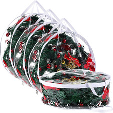 4 Pieces Clear Christmas Wreath Storage Container 24 Inches Xmas Wreath Storage