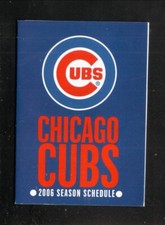 2006 Chicago Cubs Pocket Schedule MasterCard