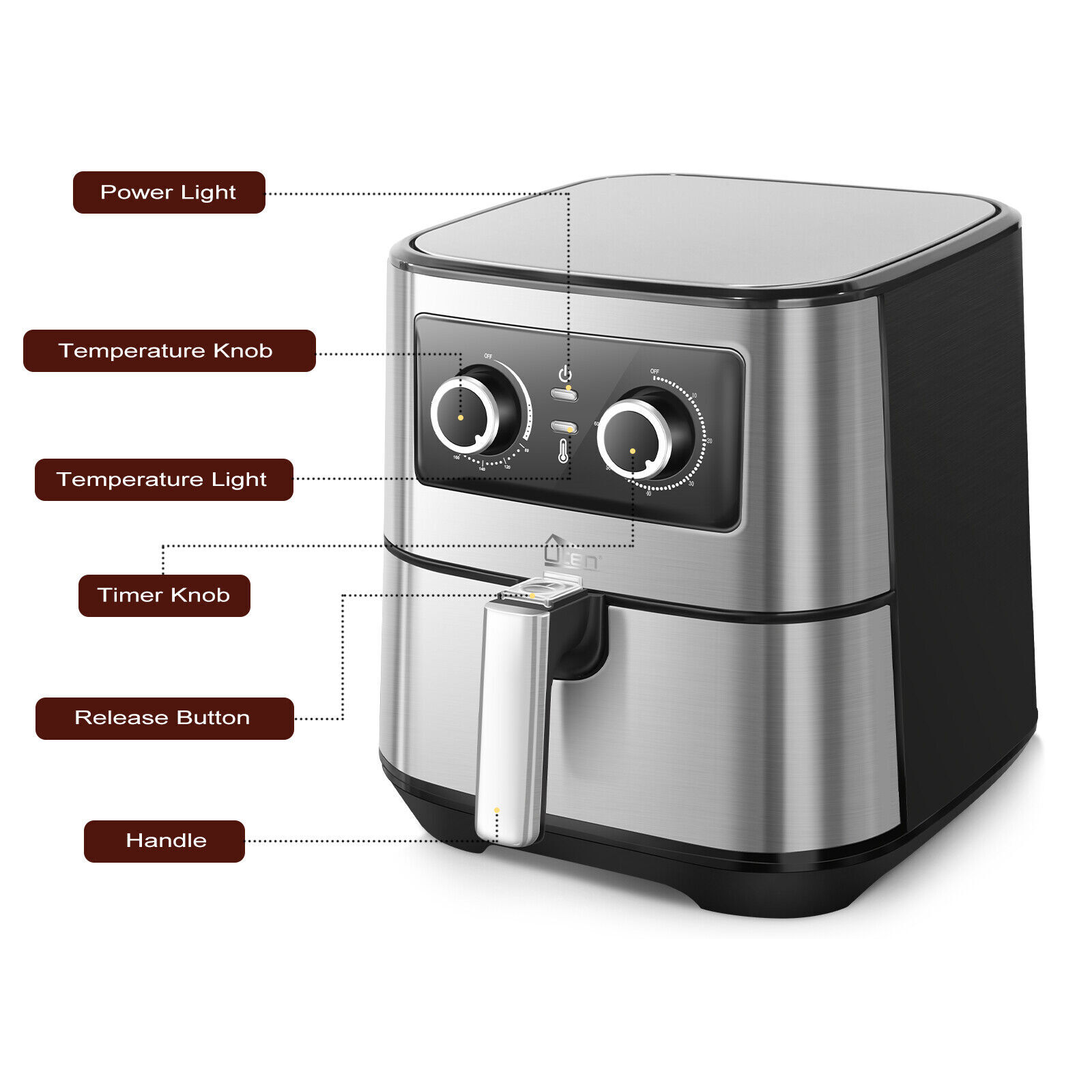 Uten Air Fryer 5.5L Kitchen Oven Healthy Frying Cooker Oil Free Energy