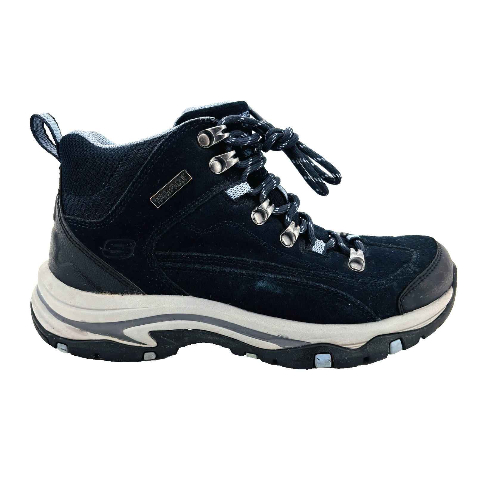 Womens Relaxed Fit Skechers Trego Alpine Trail Blue Suede