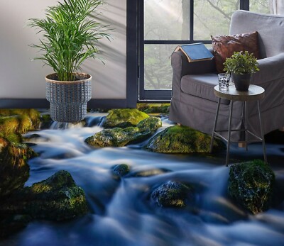 3D Stone River 1704 Fußboden Wandbild Unentschied BildTapete Familie DE Zoe
