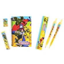 Brand New TransFormers Animated Pen Note-Pad Pencil Eraser Ruler Stationery Set