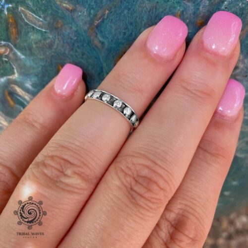 Sterling Silver Toe Ring for Woman Studded Toe Ring Adjustable Midi Pinky USA - Picture 2 of 4