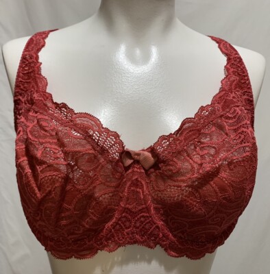 PLATEX 40DD Red Floral Sheer Lace LOVE MY CURVES