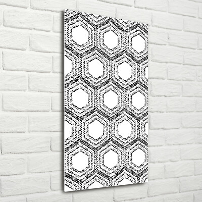 Wand-Bild Kunstdruck aus Hart-Glas Hochformat 70x140 Geometrische Figuren