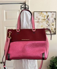 Marc By Marc Jacobs Sheltered Island Color Block Metallic Pink Satchel Handbag
