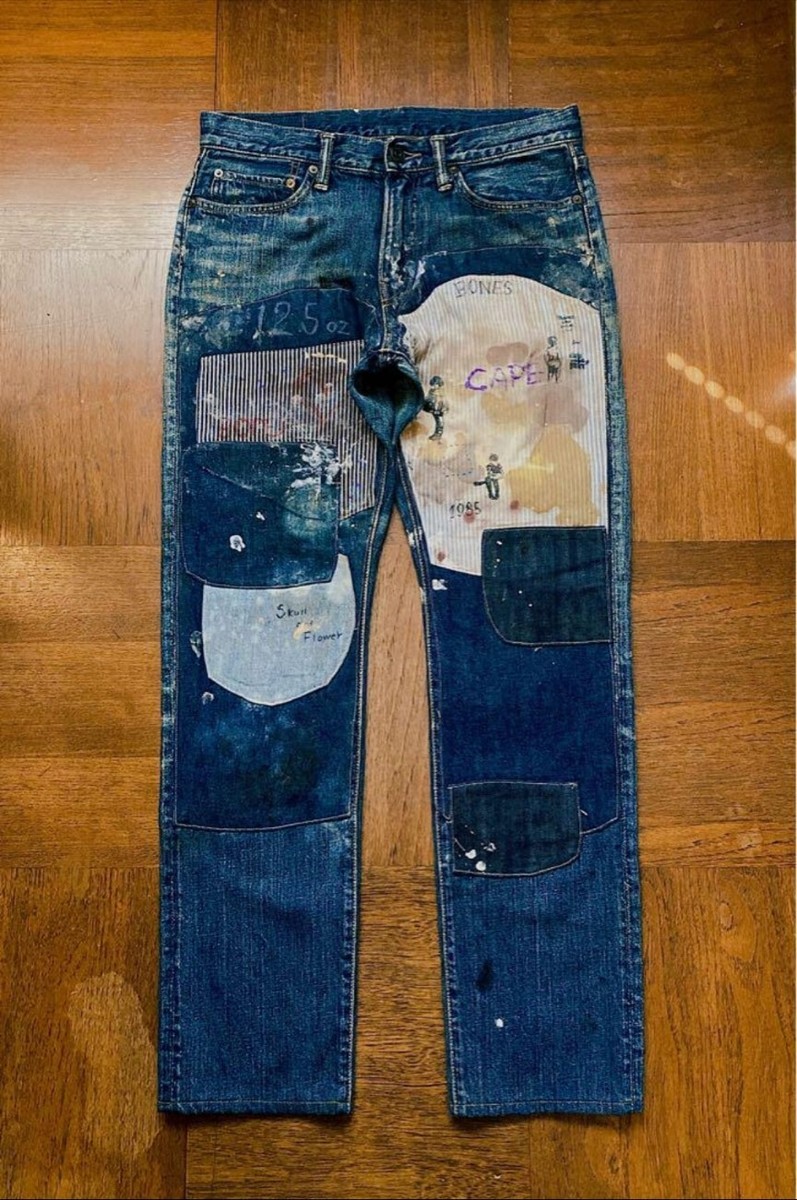 KAPITAL Jeans sashiko boro Patch Work Damaged Denim Blue KAPITAL Jeans sashiko boro Patch Work Damaged Denim Blue