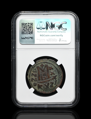 BYZANTINE. Justinian I, AD 527-565. Æ Follis, Cyzicus mint, NGC VF - Picture 4 of 4