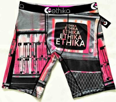 Ethika the Staple Retro VHS Tapes TV Grey Pink Coral Boxer Briefs Men's NWT HTF