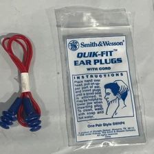 100 PR Smith & Wesson Corded REUSABLE Noise Reduction Shooting EAR PLUGS NRR 22