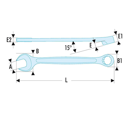 Facom 17 mm ogv combination wrench
