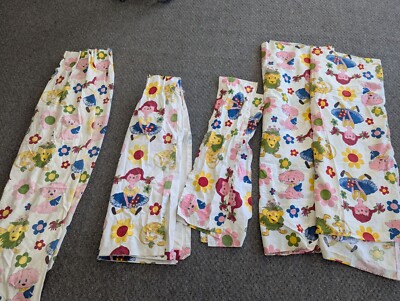 Vintage Sears Raggedy Ann 2 Bedspreads 4 Curtains 2 Valances Twin Set