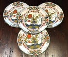 FAENZA BLUE CARNATION GAROFANO PATTERN SALAD DESSERT PLATES 4 PCS, DIP A MANO St
