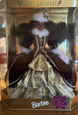 1996 Mattel African American Christmas Special Edition Happy Holiday Barbie