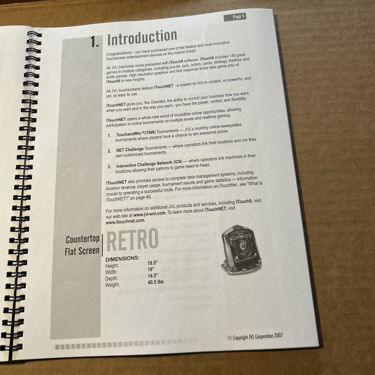 original Factory JVL Retro Vortex Orion Itouch Icn arcade Video