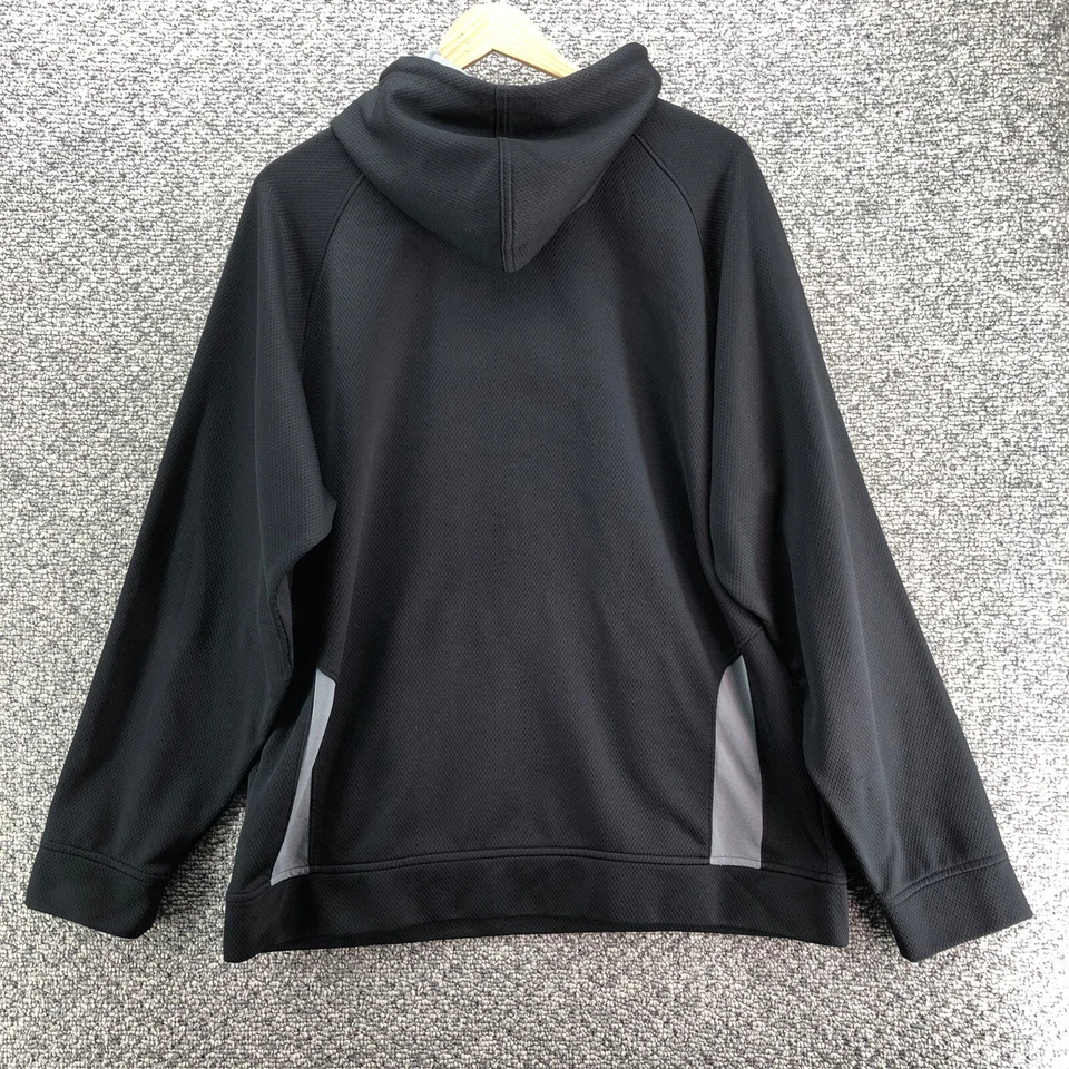 Tri-Mountain Performance Pullover Hoodie Sweatshirt Black Mens L 1/4 Zip Fleece - Image 2 of 4